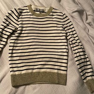 Boutique sweater w/ gold sparkly trim, XS